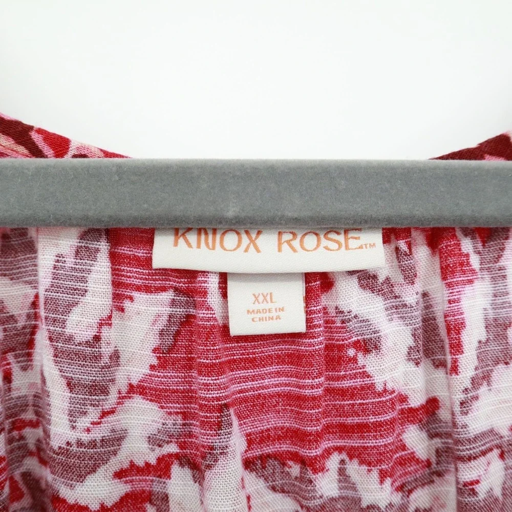 Knox Rose Midi Dress Women XXL Red Boho Hippie Bloomcore Grandmacore Cottagecore